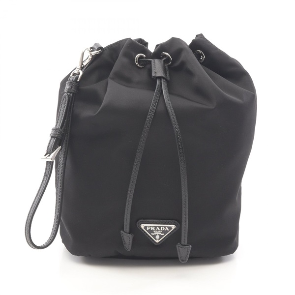 PRADA Re-Nylon drawstring Pouch 1NS369R067F0002 Saffiano leather Black