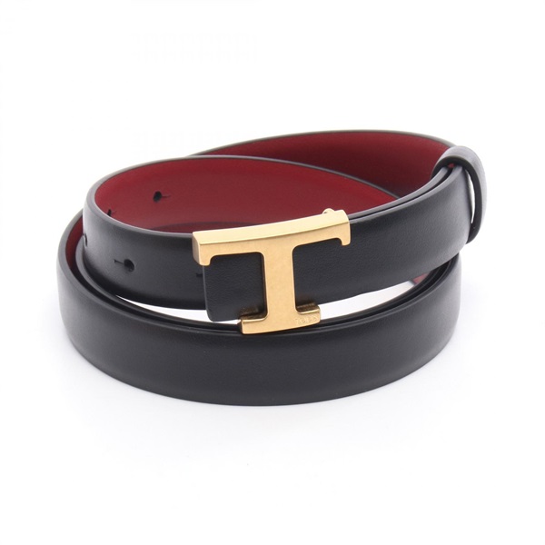 TOD'S Timeless belt reversible XCWTSB30100RBR6O7795 leather Black Red NEW Women