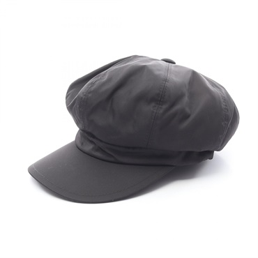 PRADA Casquette cap hats 55cm Nylon Black Used Women