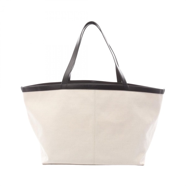 BOTTEGA VENETA Large Flip Flop Tote Bag 754915 canvas leather White Brown Used