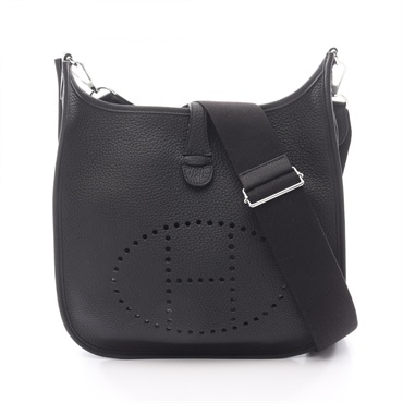 HERMES Evelyne 3 PM Shoulder crossbody Bag K Taurillon Clemence Black SHW