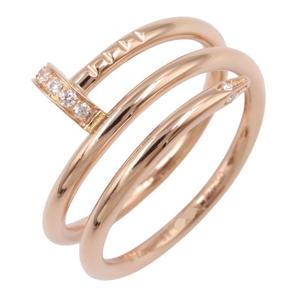 CARTIER Juste un Clou Diamond Ring 18KRG Pink Rose Gold Used #53 US Size 6.25