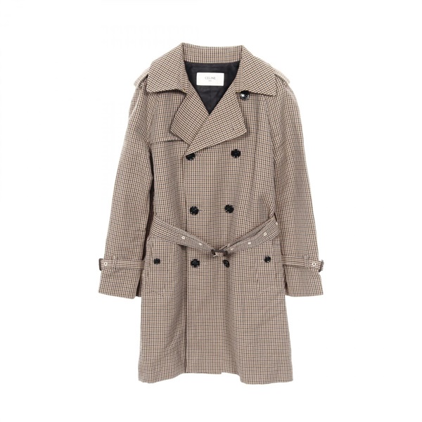 CELINE Trench Coat Fabric wool Brown Size 36 Used Women