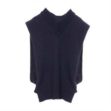 Maison Margiela Vest wool Fabric Navy Size XS Used Women