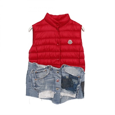 MONCLER × Greg Lauren Down Vest Nylon cotton Red Blue Size 3 Used mens