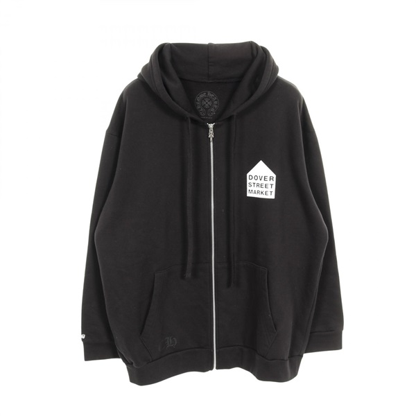 CHROME HEARTS DOVER STREET MARKET Hoodie sweatshirt cotton Black Used mens #XL