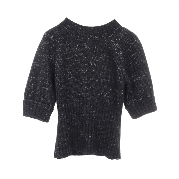 CHANEL COCO Mark button knitwear P47245 cashmere Moheya Black Used Women #38