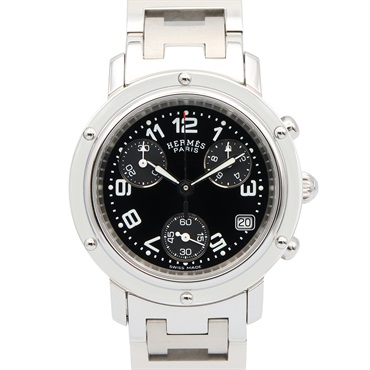 HERMES Clipper chrono Wrist Watch CL1.310 Quartz Stainless Steel Used Boys