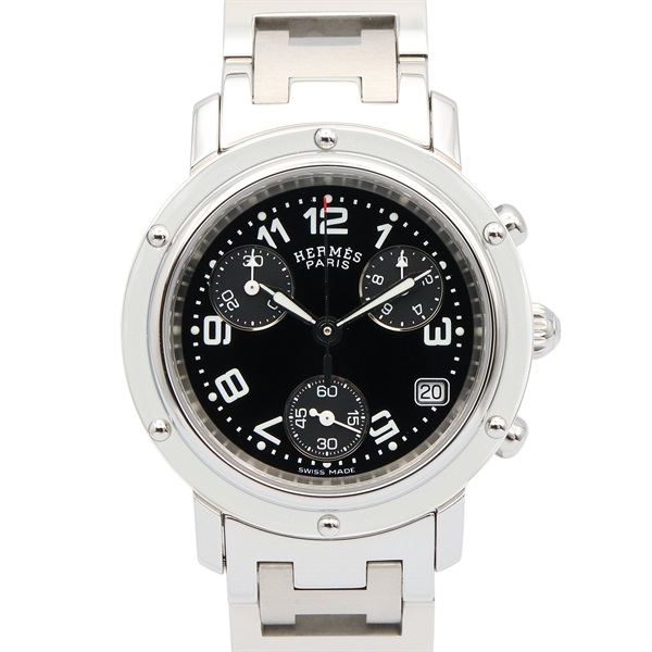 HERMES Clipper chrono Wrist Watch CL1.310 Quartz Stainless Steel Used Boys