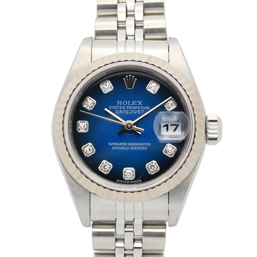 ROLEX Datejust 10P Diamond K Wrist Watch 79174G Auto 18KWG Gold SS Used women