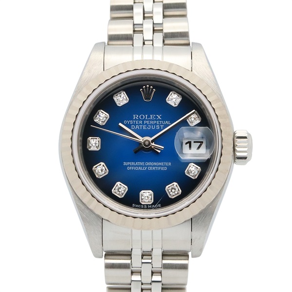 ROLEX Datejust 10P Diamond K Wrist Watch 79174G Auto 18KWG Gold SS Used women