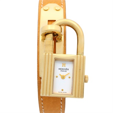 HERMES Kelly watch Wrist Watch KE1.201 Quartz Gold Plated leather Used Women