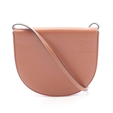 LOEWE Heel pouch crossbody Shoulder Bag leather Brown camel Used