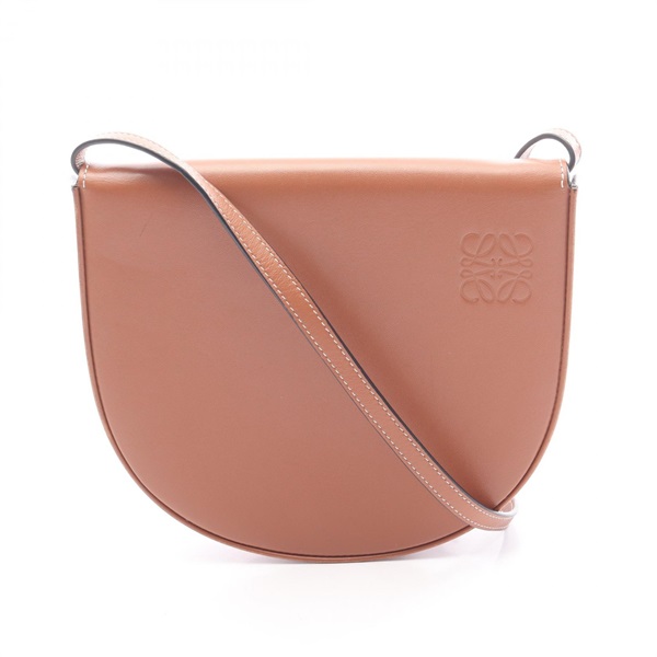 LOEWE Heel pouch crossbody Shoulder Bag leather Brown camel Used