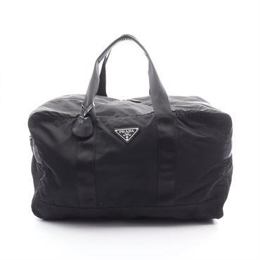PRADA travel hand bag trianble logo Nylon Black Used unisex