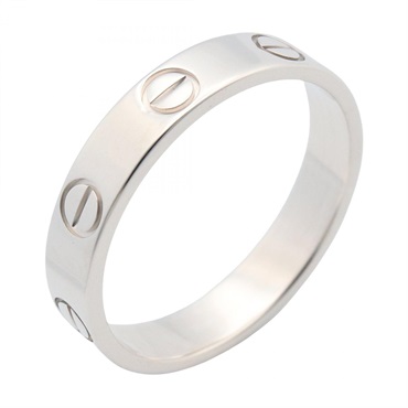 CARTIER Mini Love Ring 18KWG White Gold Used Unisex Size 51/ US 5.5