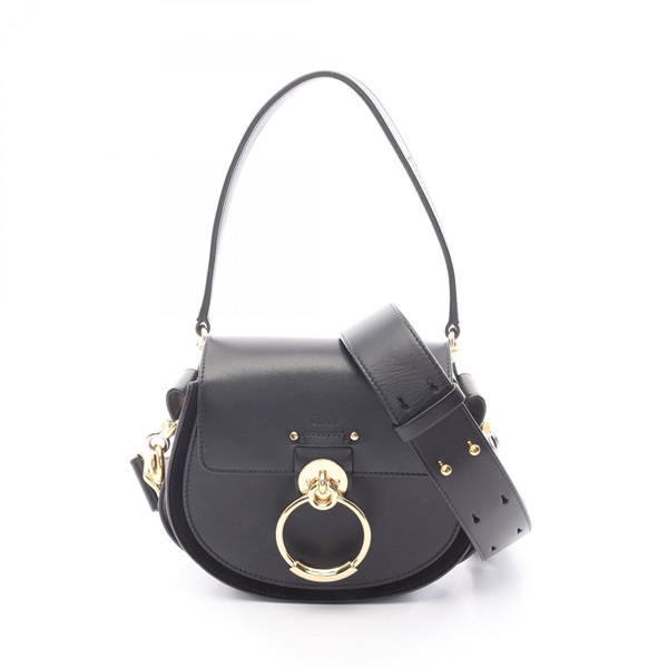Chloe Small TESS shoulder crossbody Handbag leather Black Used Women