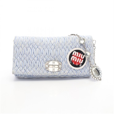 Miu Miu miu miu CLUB Matelasse Shoulder Bag 5BD233 Fabric Blue Used Women