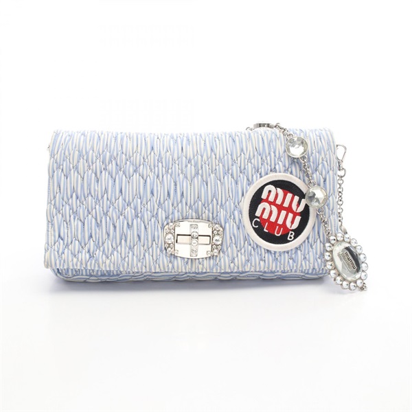 Miu Miu miu miu CLUB Matelasse Shoulder Bag 5BD233 Fabric Blue Used Women