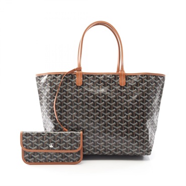 GOYARD Saint Louis PM Tote Bag canvas leather Black natural Used Women