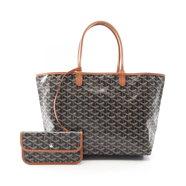 GOYARD Saint Louis PM Tote Bag canvas leather Black natural Used Women