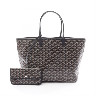 GOYARD Saint Louis PM Tote hand Bag canvas leather Black Multicolor Used Women