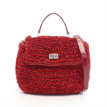 ANTEPRIMA Wire shoulder crossbody Handbag canvas Patent leather Fabric Red Used