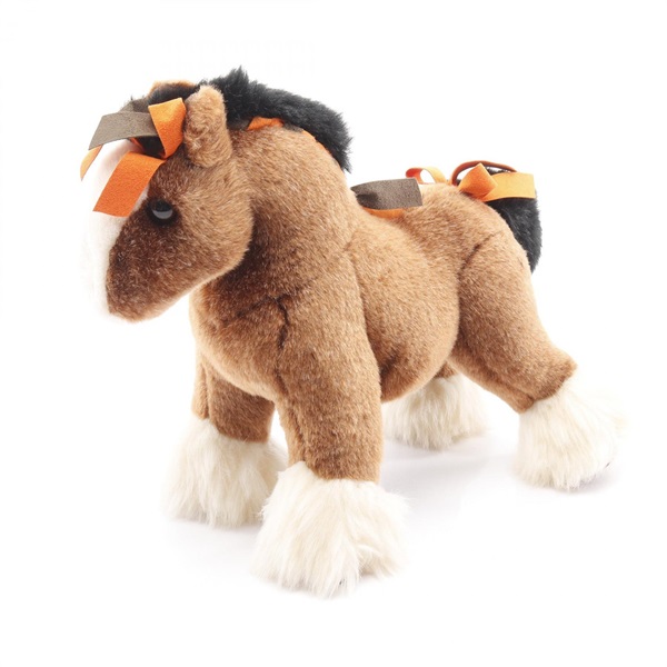 HERMES Elmy PPM Plush horse Suede acrylic Brown Beige Black Used unisex