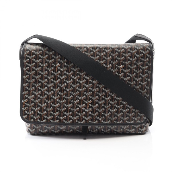 GOYARD Capecian MM Shoulder messenger crossbody Bag canvas leather Black Used