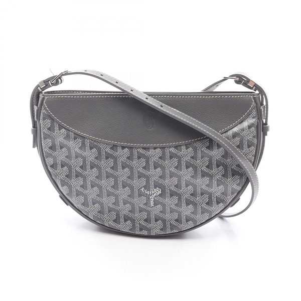 GOYARD Hirondelle Shoulder Bag canvas leather Gray White Used Women