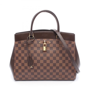 LOUIS VUITTON Rivoli MM Shoulder Crossbody Handbag N41150 Damier Ebene Used LV