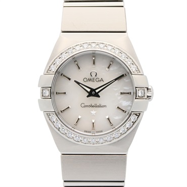 OMEGA Constellation brushed Diamond Wrist Watch 123.15 Quartz SS NEW Women