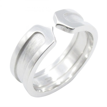CARTIER C2 Ring 18KWG White Gold Used unisex US size 7 #55
