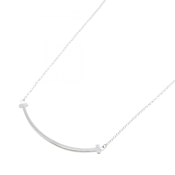 TIFFANY＆CO T Smile Small Necklace 43.5~48.5cm 18KWG White Gold Used