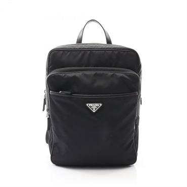 PRADA Rucksack Backpack bag Nylon Saffiano leather Black Used mens