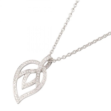 PIAGET Magic Secret Leaf Diamond Pendant Necklace 39.5~42cm 18KWG Used Women
