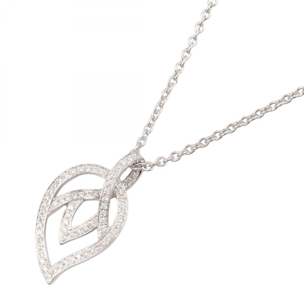 PIAGET Magic Secret Leaf Diamond Pendant Necklace 39.5~42cm 18KWG Used Women