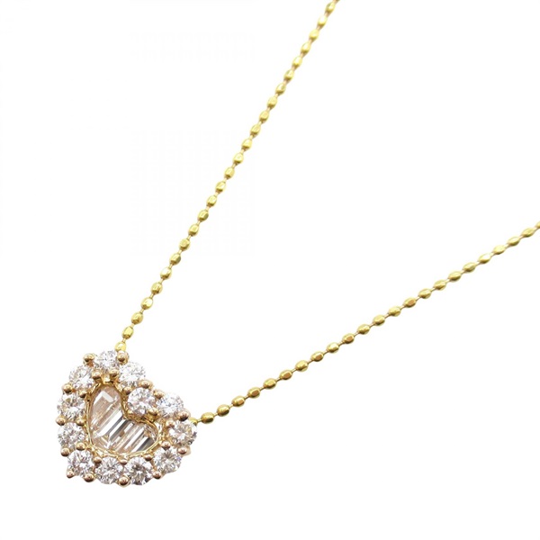 JEWELRY Diamond Pendant Necklace 18KRG Pink Rose Gold Used 45㎝