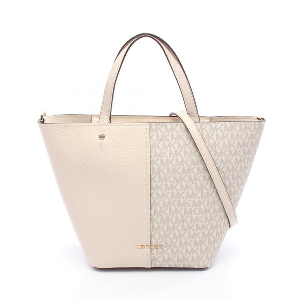 Michael Kors FLORA Large crossbody Tote Bag 30T5GFFT2B132 leather canvas White