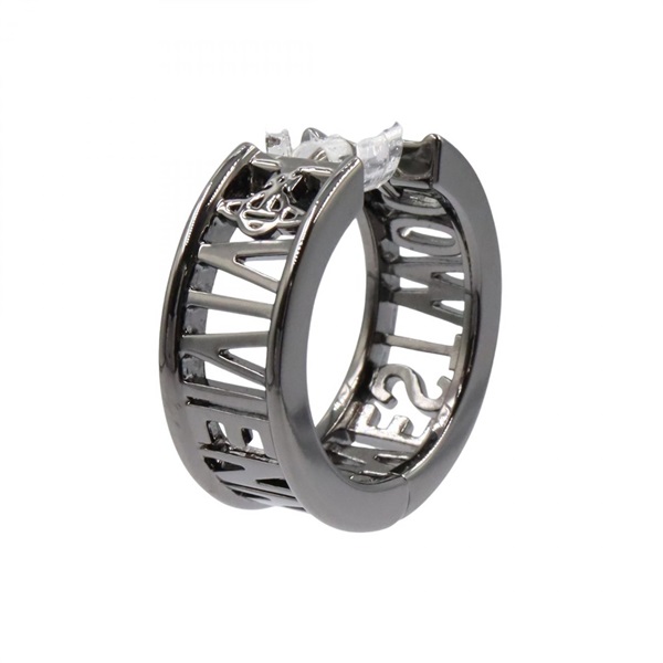 Vivienne Westwood One ear Pierced earring Brass Gray Silver NEW unisex