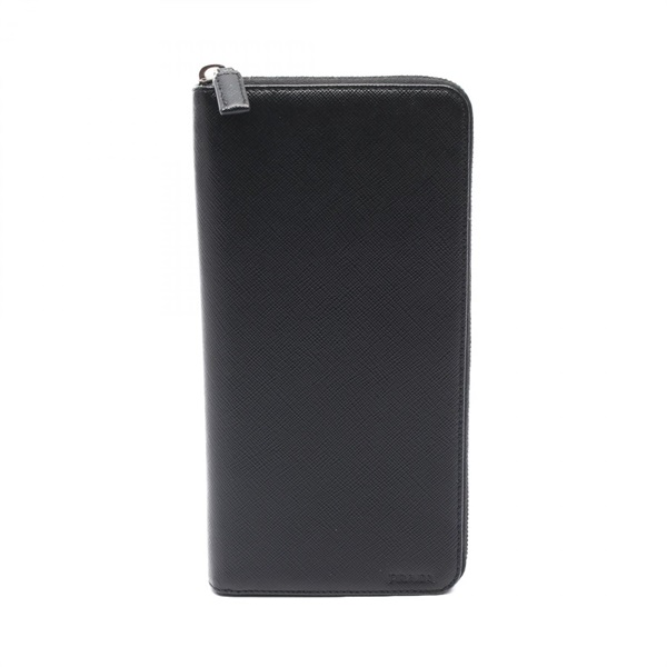PRADA SAFFIANO 1 Around zip long wallet purse 2ML220 leather Black Used unisex