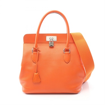 HERMES Toolbox 26 shoulder Handbag T Evercolor leather Orange poppy Used SHW