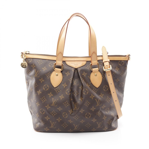 LOUIS VUITTON Palermo PM Shoulder Handbag M40145 Monogram canvas Brown Used LV