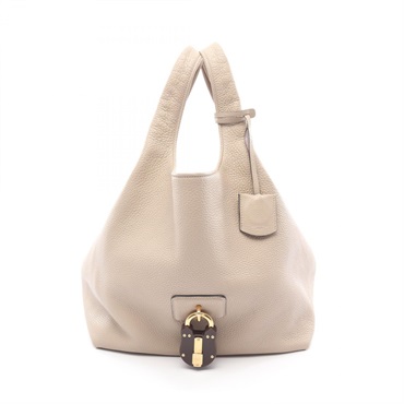 LOEWE Carrie Handbag leather Beige Used Women