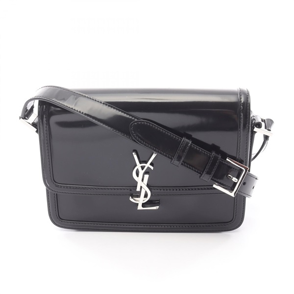 SAINT LAURENT PARIS Solferino Shoulder crossbody Bag 634305 Patent leather Black