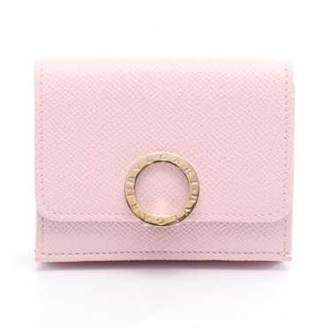 BVLGARI BVLGARI BVLGARI Clip Tri-fold wallet leather Pink Used Women GHW