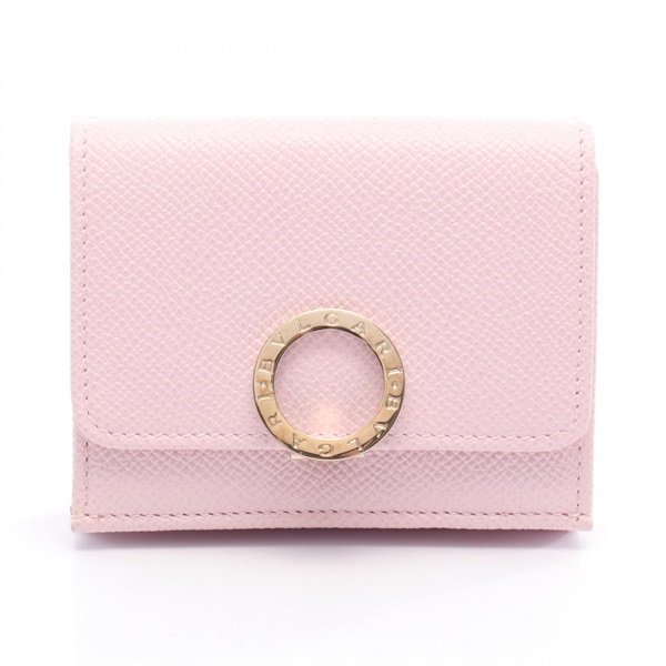 BVLGARI BVLGARI BVLGARI Clip Tri-fold wallet leather Pink Used Women GHW