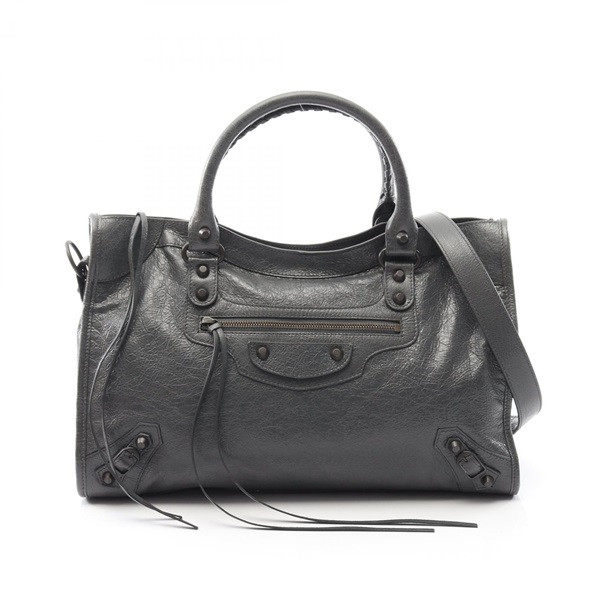 BALENCIAGA City Medium crossbody shoulder Handbag 823058 leather Gray new