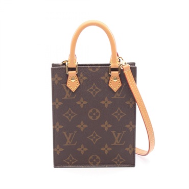 LOUIS VUITTON Petit Sac Plat 2Way Shoulder Handbag M69442 Monogram canvas Used
