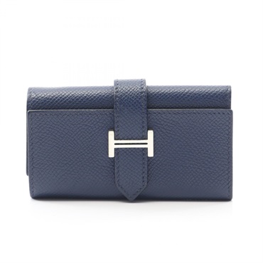 HERMES Bearn Key case holder Epsom leather Blue encre Used Women U SHW